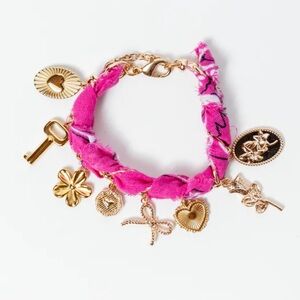 NWT Haven Pink Bandana Charm Bracelet